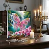 (Pre-Framed)Pink Butterfly-Special Shape Diamond Painting Kit(25x25cm)
