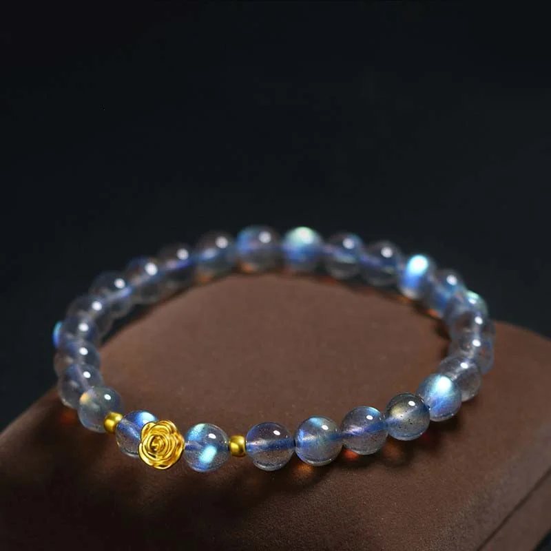 Moonstone Rose Luck Blessing Bracelet