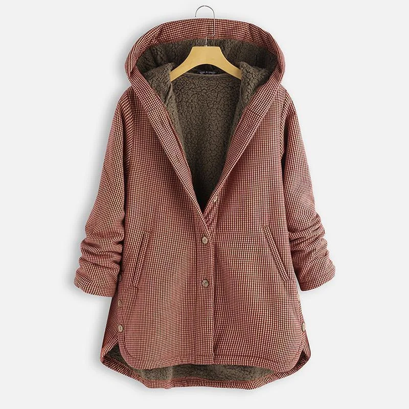 Hoodie Buttoned Plus Size Coats | IFYHOME