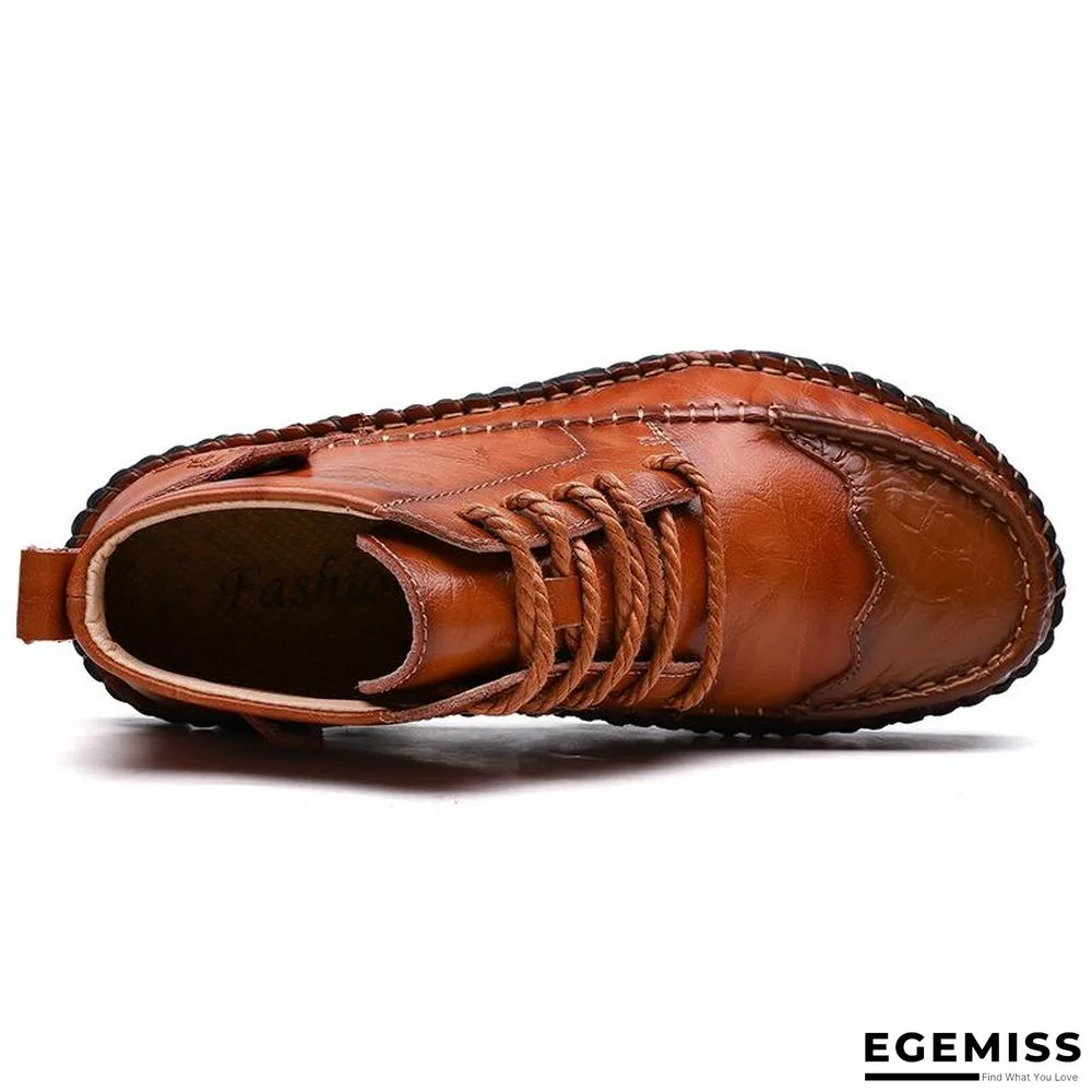 Cow Split Leather Men Boots Comfortable Boots Men Footwear Rubber Ankle Boots Men's Shoes | EGEMISS