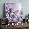 (Pre-Framed)Purple Butterfly-Special Shape Diamond Painting Kit(25x25cm)