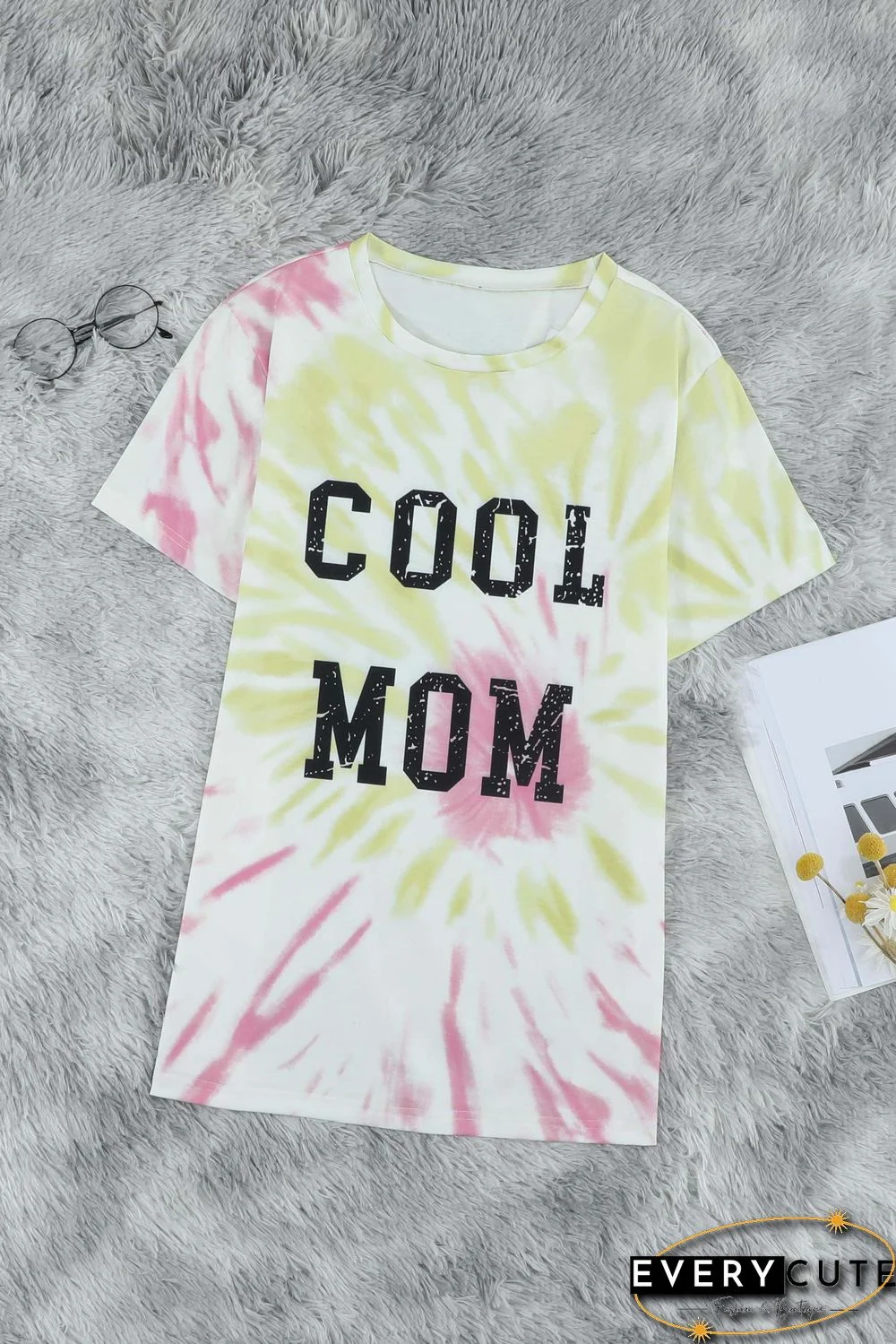 Pink COOL MOM Tie Dye Tee