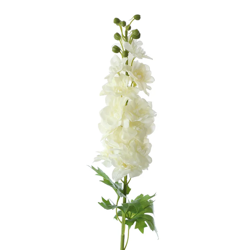 Delphinium Silk Flower in Cream - 31"