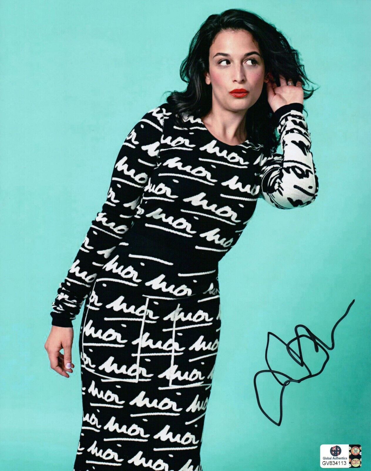 Jenny Slate Signed Autographed 8X10 Photo Poster painting Sexy Black/White Dress GV834113