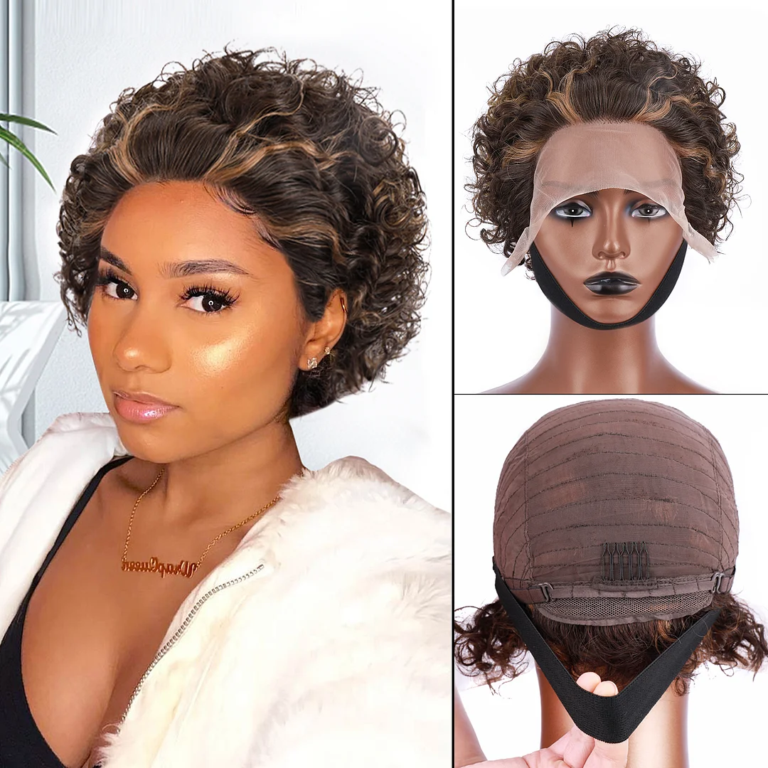 Curly Short  Deep Brown Wig ELCNEPAL