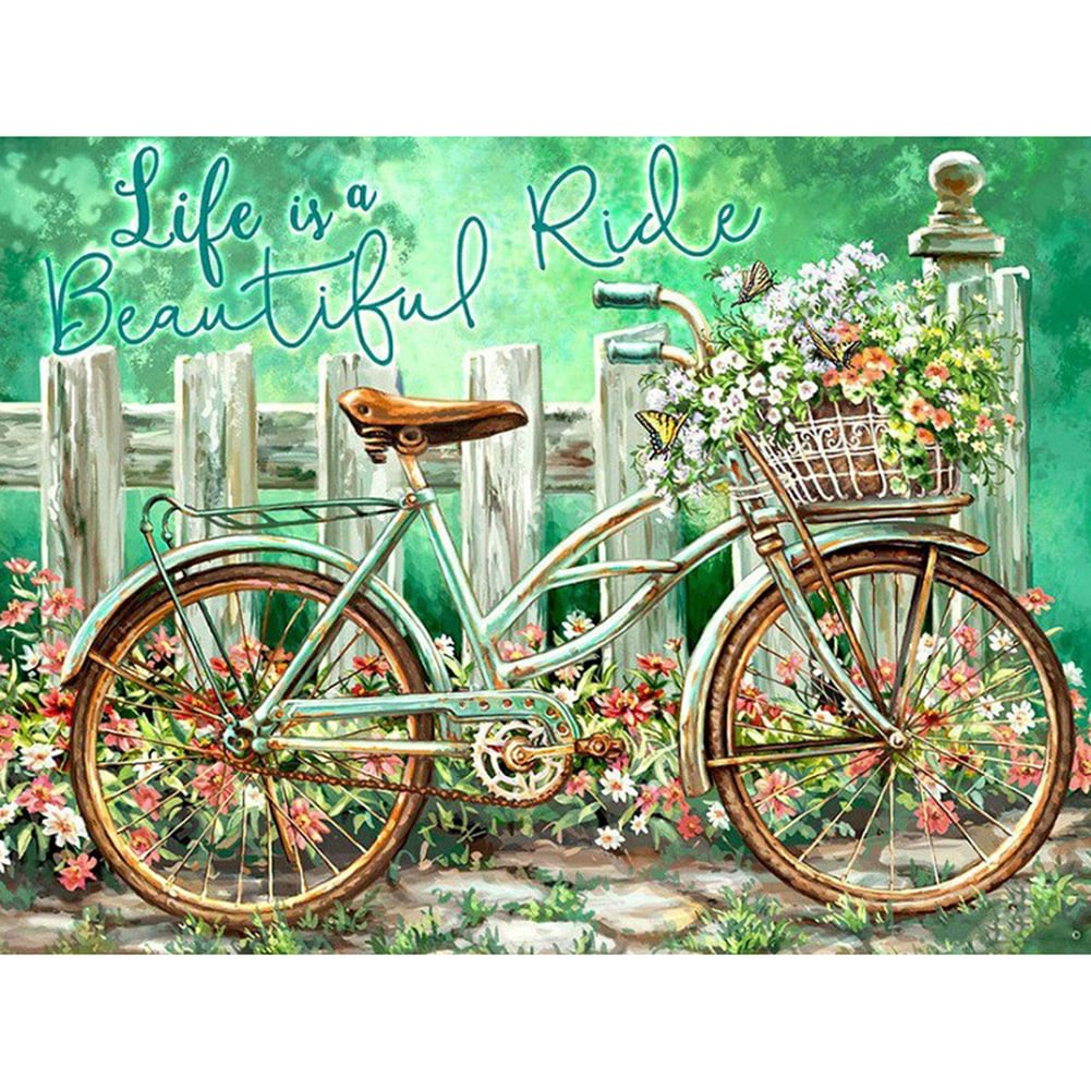 Bicycle in Garden - Full Round - Diamond Painting(40*30cm)