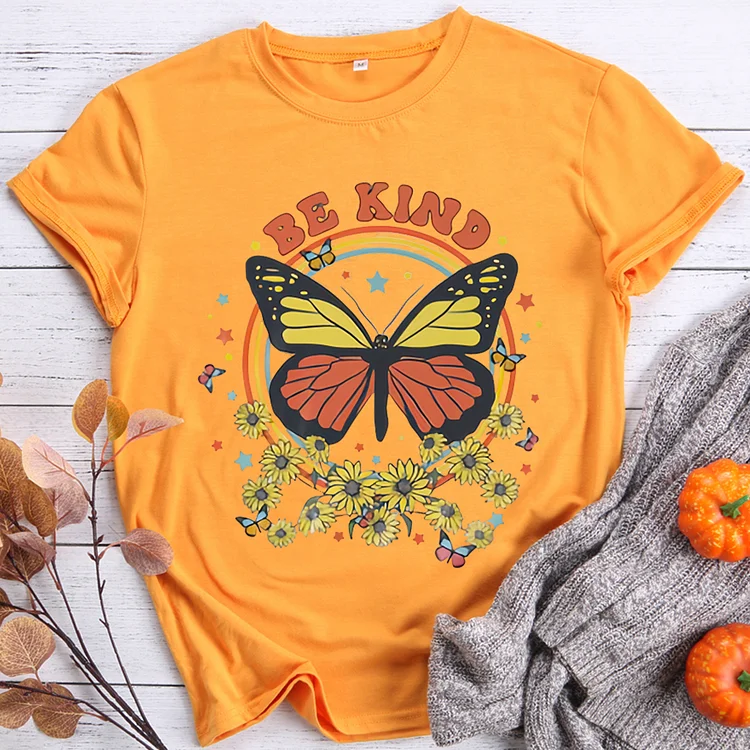 Butterfly Be Kind Round Neck T-shirt