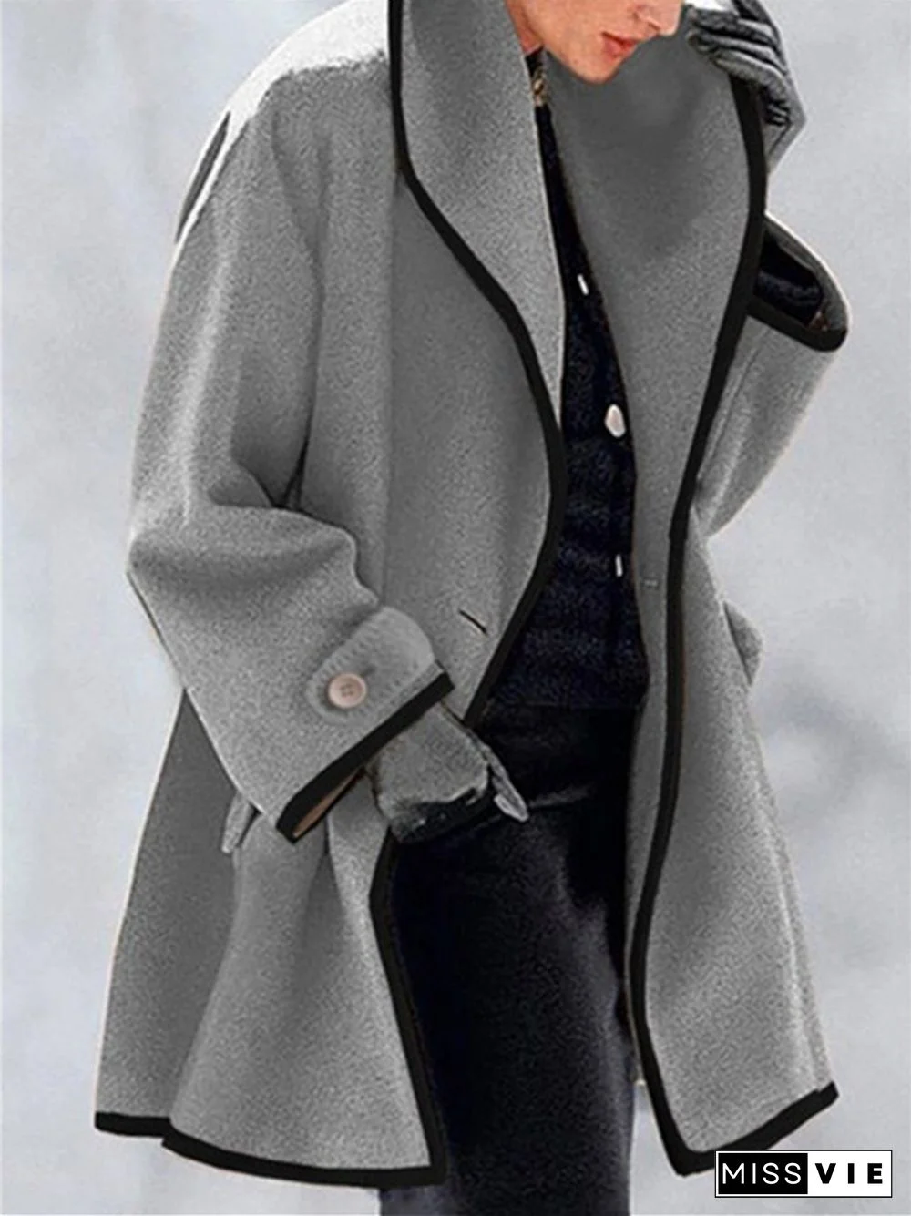Women's Fashion Loose Solid Color Coat