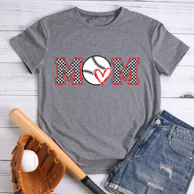 AL™ Baseball Mom Heart T-shirt Tee -xn0429-2-Annaletters