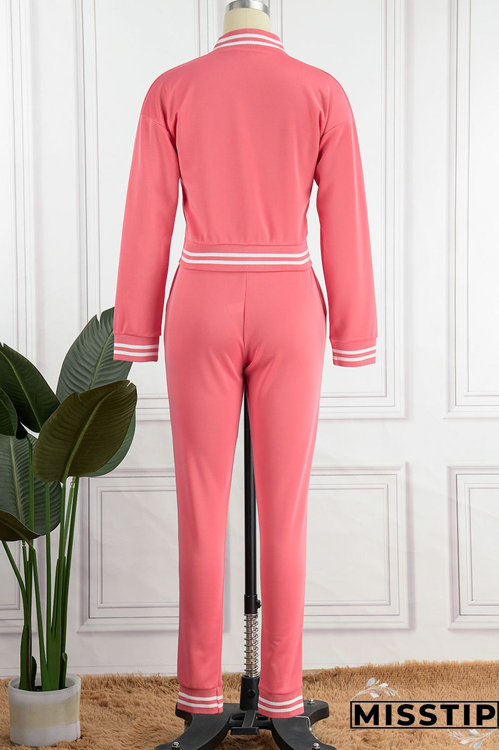 Green Casual Solid Patchwork Buckle Long Sleeve Two Pieces