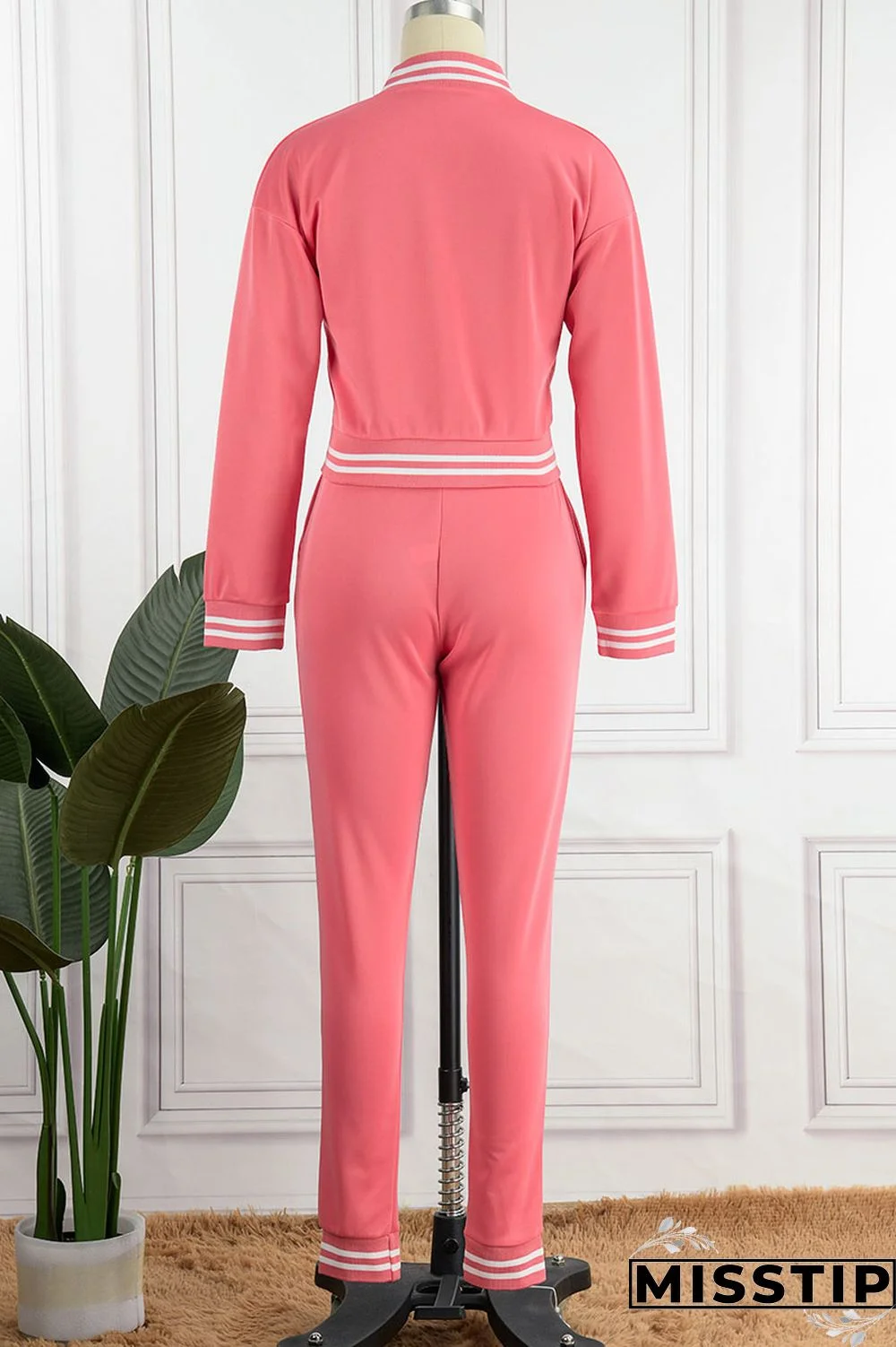 Green Casual Solid Patchwork Buckle Long Sleeve Two Pieces