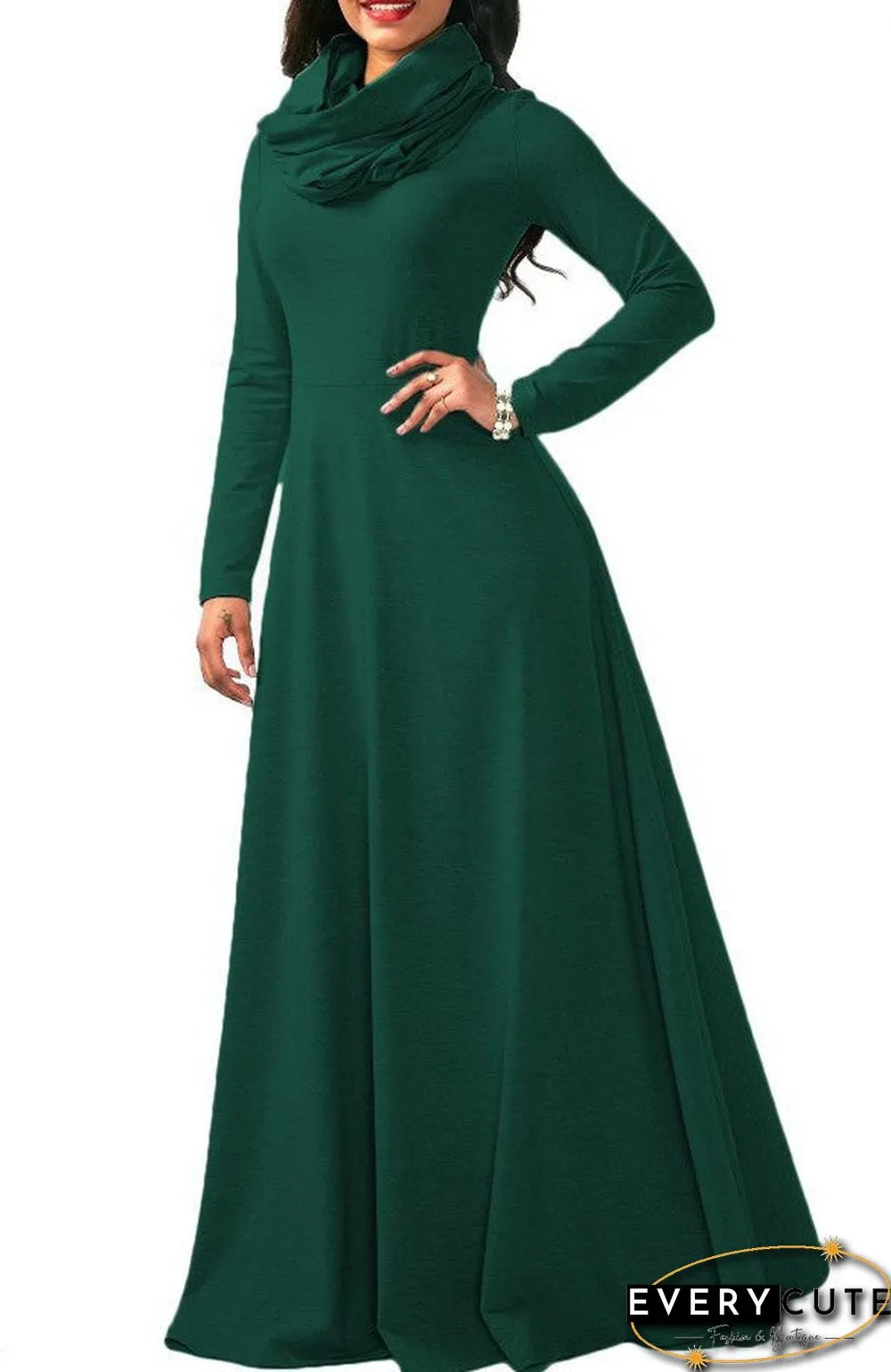 Women Warm Dress With Pocket Casual Solid Vintage Autumn Winter Maxi Dress Robe Bow Neck Long Elegant Dress