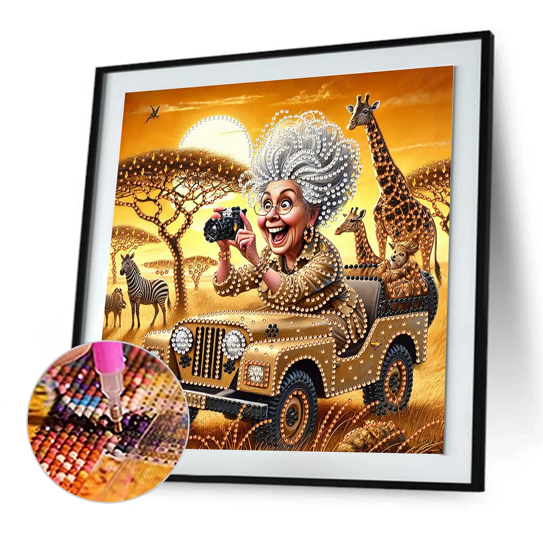 Grandma - Diamond Painting - Partial Special Shaped Drill(Canvas|30*30cm)