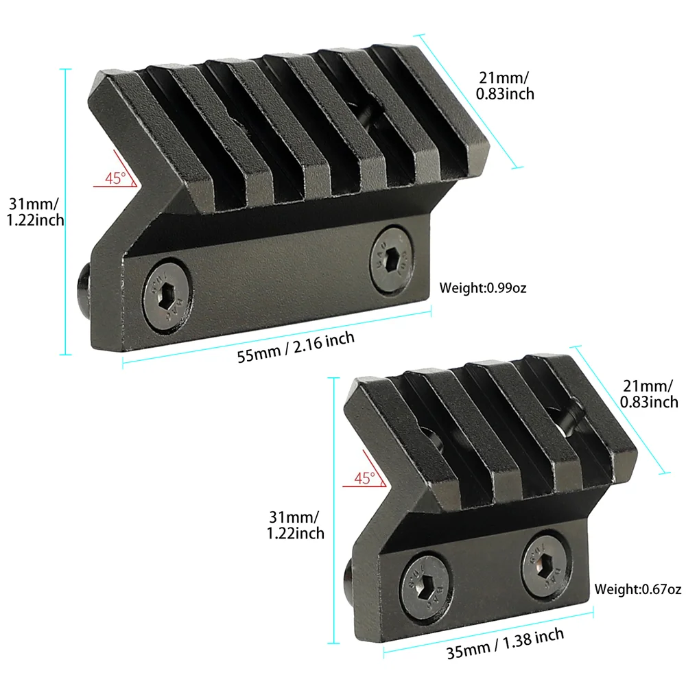 ohhunt M-LOK 45 Degree Offset Picatinny Mount 3 slots 5 slots 