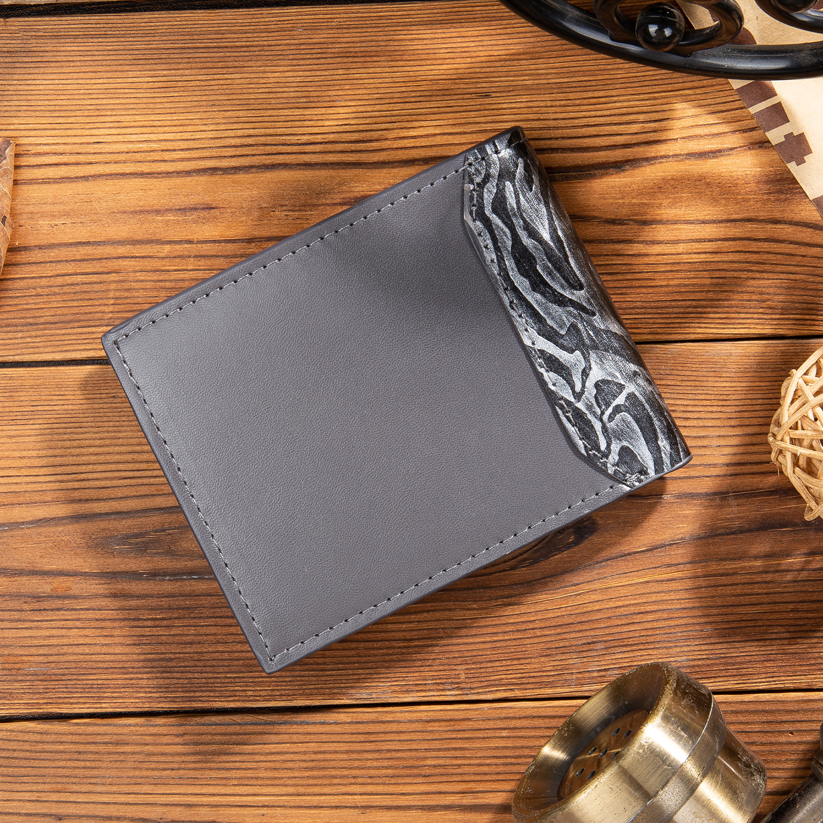 Personalised Photo & Text Billfold Wallet Custom Leather Wallet with RFID Blocking Gift for Men-Jessemade AU