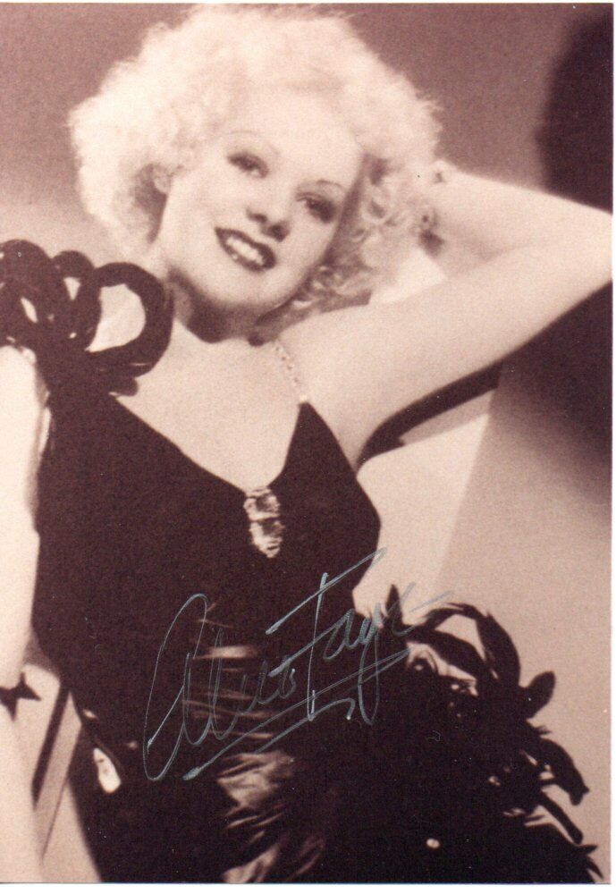 ALICE FAYE HAND SIGNED Photo Poster painting 5X4 AMERICAN HOLLYWOOD FILM ACTRESS STATE FAIR