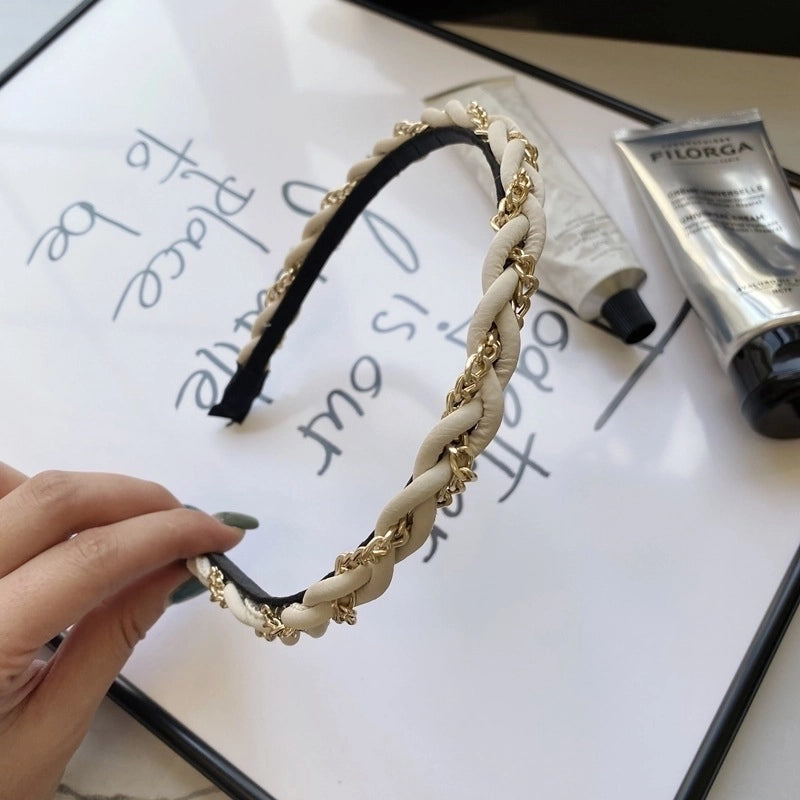 Women’s Fashion C Shape Cloth Handmade Artificial Pearls Rhinestones Hair Band