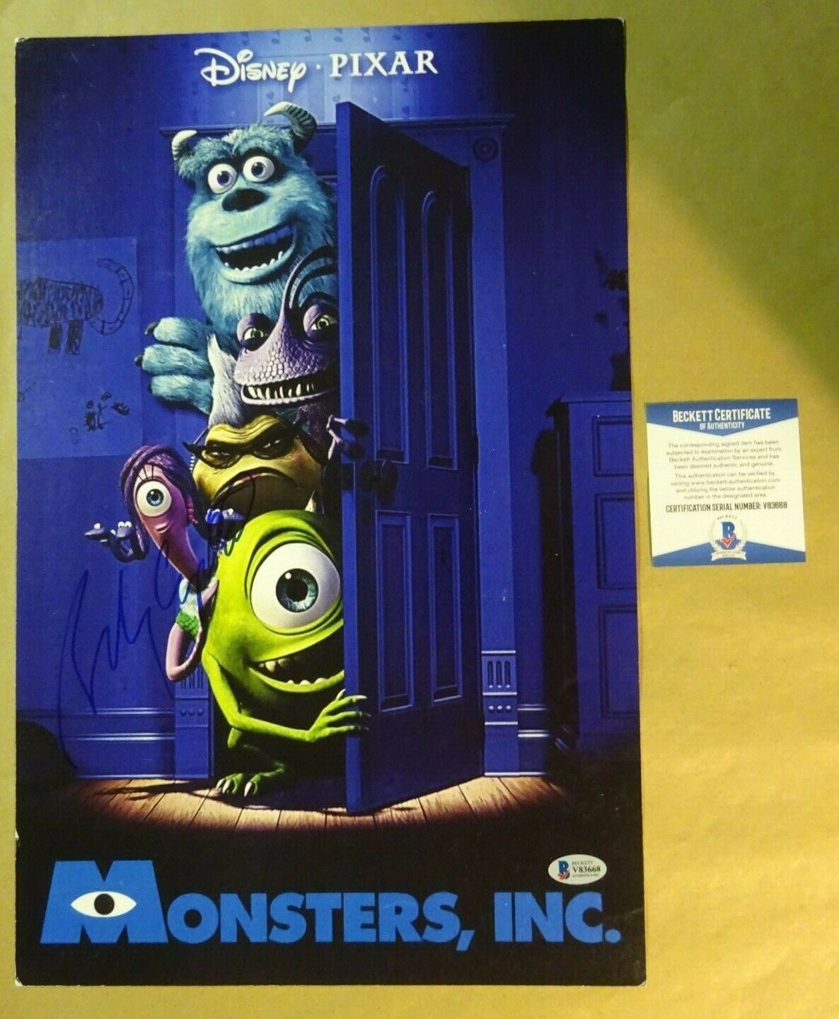 Signed BILLY CRYSTAL Autographed MONSTERS INC. 11x17