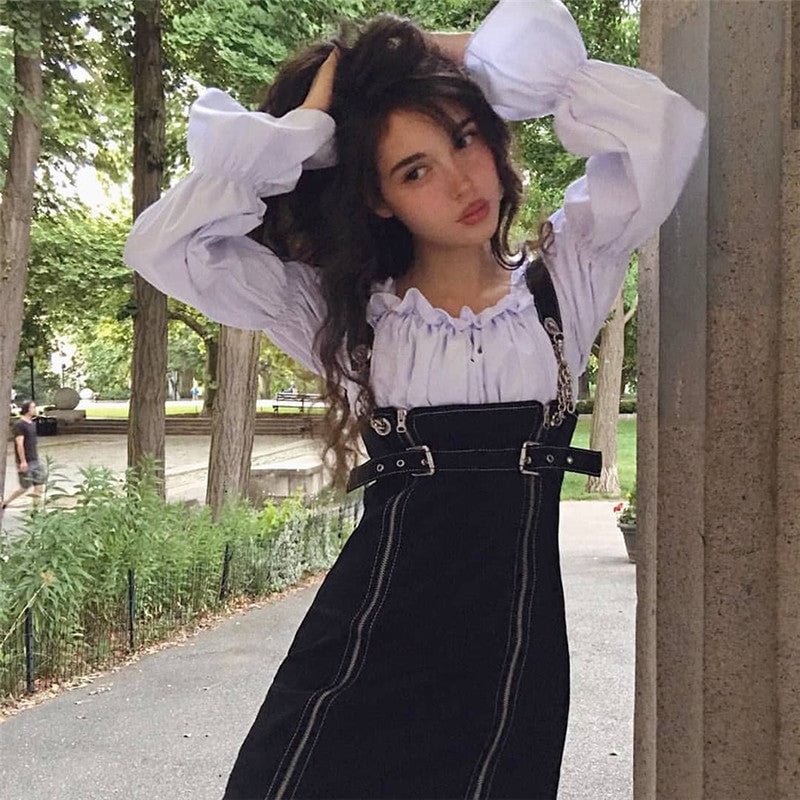 Spring Slim-fit Zipper Younger Suspender Skirt S Slip Dresses