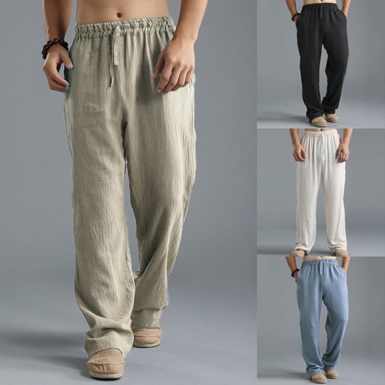 Men's Breathable Linen Casual Sports Pants、、URBENIE