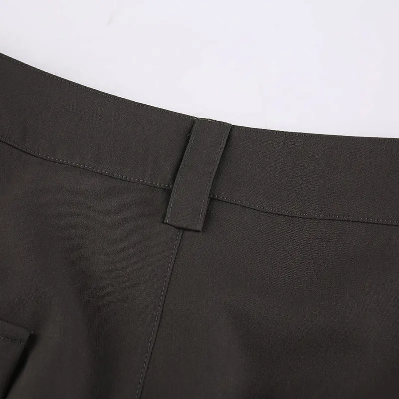 Brownm Y2K Crossover Pleated Pants