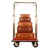 [US Local Warehouse] Hotel Luggage Cart 39Lx19Wx68H Inch Bellman Cart with 881lb Load Capacity 8-inch Silent Rubber Casters Carpet Deck Bumper Rails Hotel Service Trolley for Commercial Use Condos Resorts