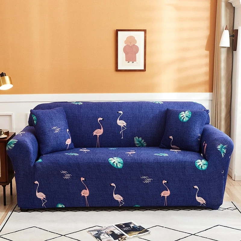 Nordic Floral Stretch Elastic Sectional Seat Sofa Cover Set Chaise Long Couch Slip Cover Armchair L Shape Case for Living Room