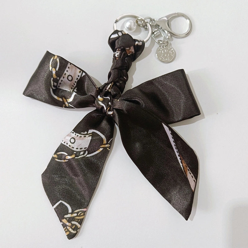 Sweet Minimalist Bow Knot Cloth Metal Unisex Bag Pendant Keychain