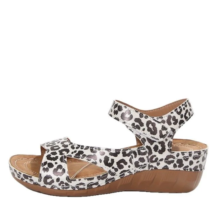 Yyvonne Asia Slope And Thick-Soled Sandals Women's Large-Size With Fish Mouth Magic Stick Beach Cool Drag Large Size Women's Shoes