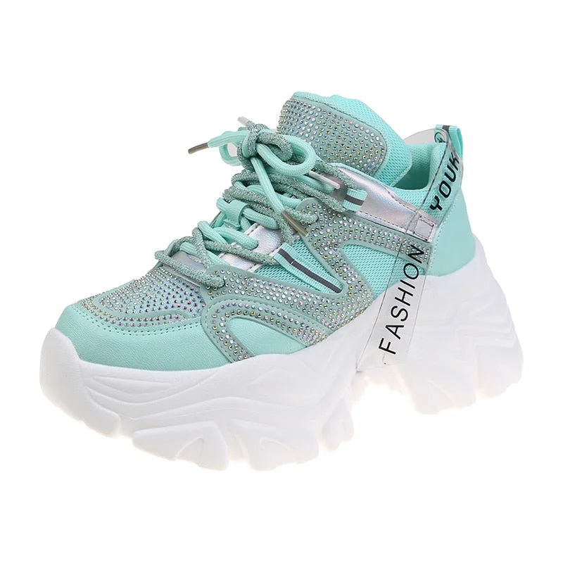 New Purple Sneakers Woman Shoes 2021 Fashion Breathable Designer Chunky Sneakers Women Casual Platforms Women's Vulcanized Shoes