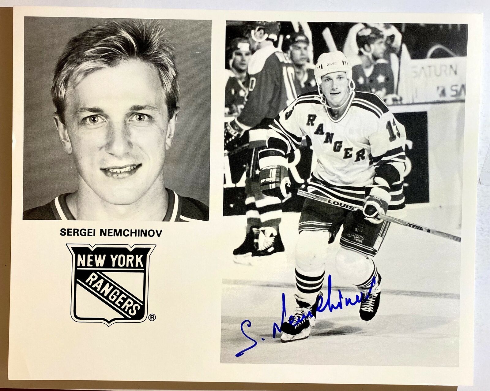 Sergei Nemchinov Signed 8x10 Photo Poster painting New York Rangers New Jersey Devils Autograph