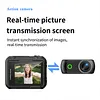 Compact Panoramic Action Camera Anti-Shake WiFi Mini Sports Camera 2.0in Flip Screen with Magnetic Neck Strap for First-person View Shooting