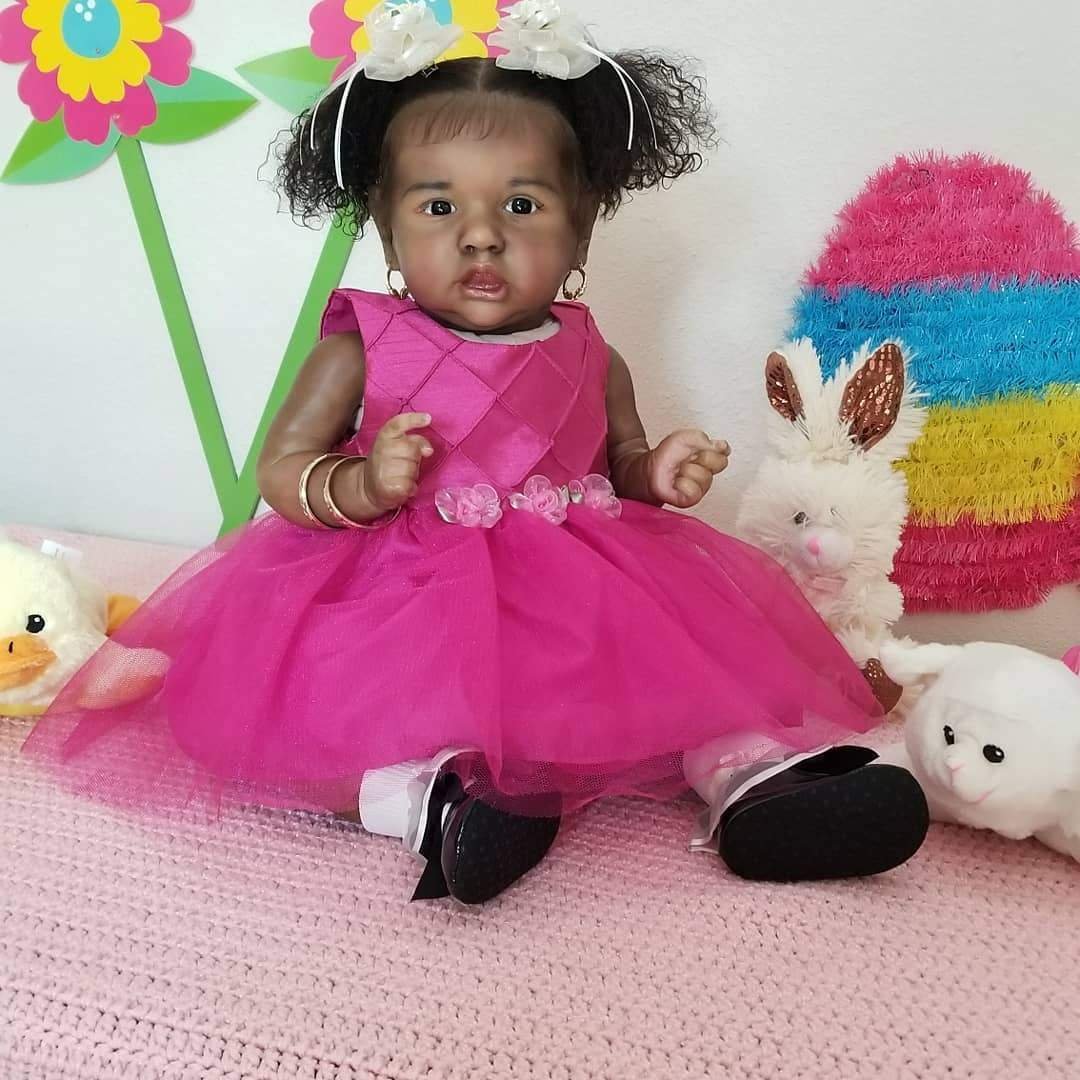 African American Newborn Reborn Dolls 20'' Look Real Paul Truly Cute Baby Toddler Girl for Nursing Play -jizhi® - [product_tag] Creativegiftss.com