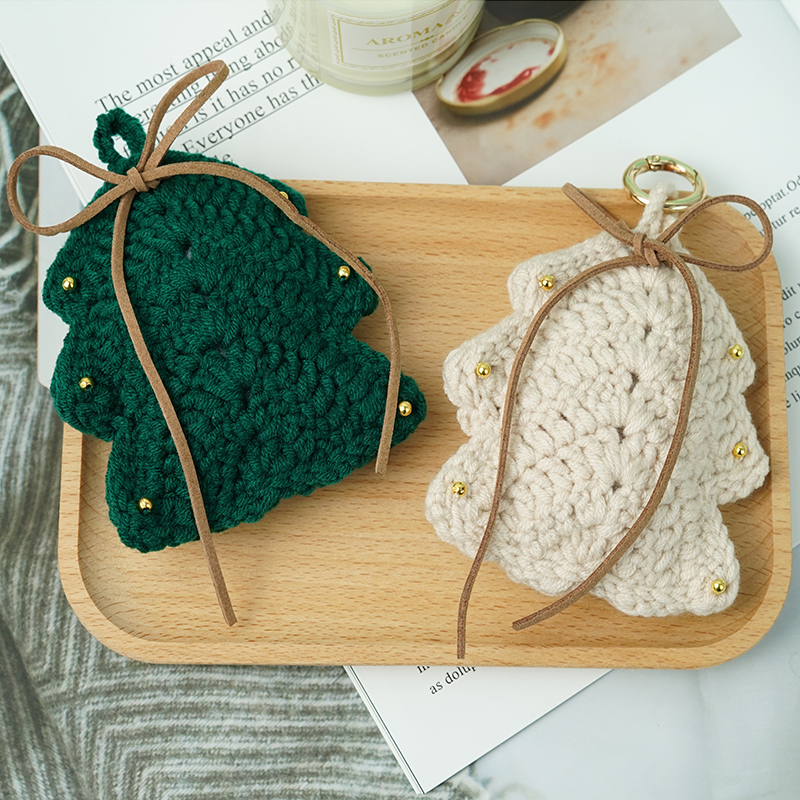 DIY Christmas Craft Kit: Handwoven Ornaments & Crochet Yarn Gift Set
