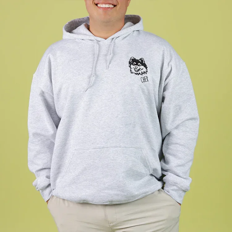 Custom Embroidered Pet Face Hoodie For Gift