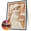 Diamond Painting-DIY Special Shaped Drill Pearl Painting Cat Lady(30x40cm)