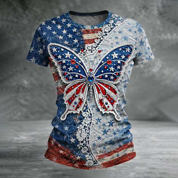 US 250th Anniversary Printed Casual T-Shirt