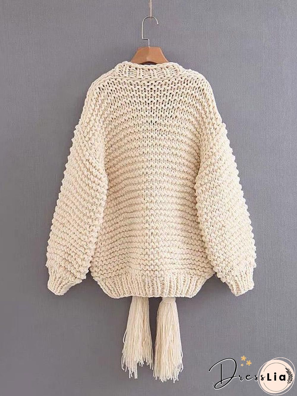 Hollow Knitting Bandage Long Sleeves Cardigan Tops