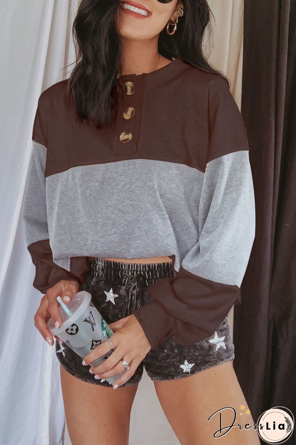 Fashion Casual Solid Split Joint O Neck T-Shirts