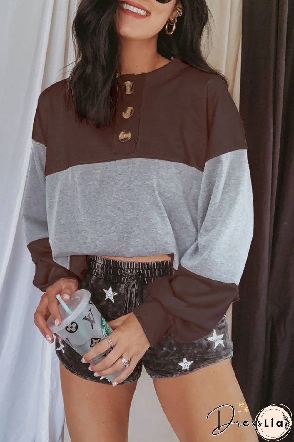 Fashion Casual Solid Split Joint O Neck T-Shirts