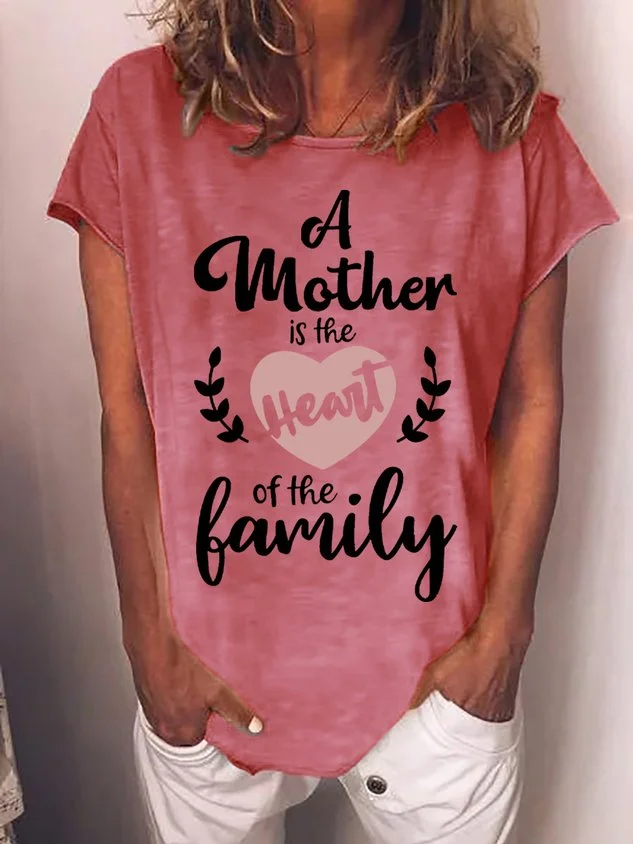 Gift For Mom A Mother Is The Heart Of The Family Womens T-Shirt socialshop