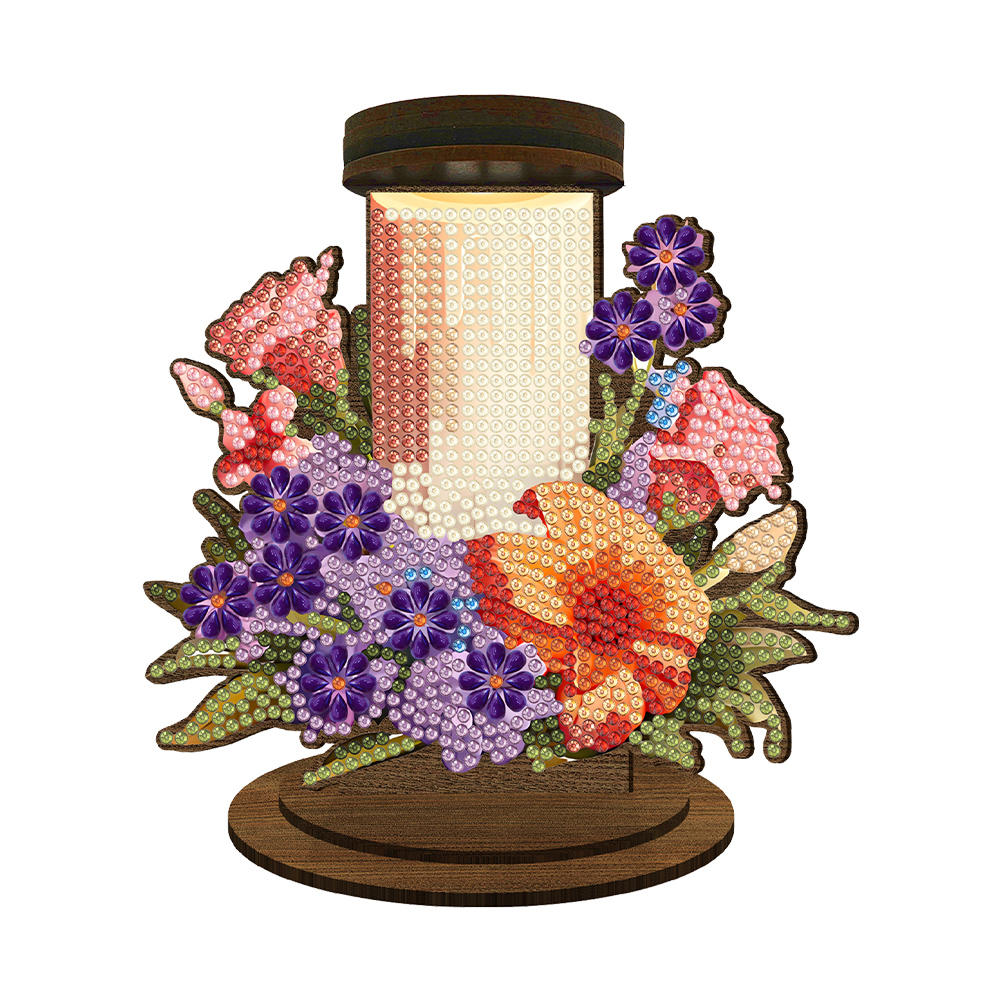 Wooden Flower Candle 5D DIY Diamond Painting Candle Holder Decor for Home Office