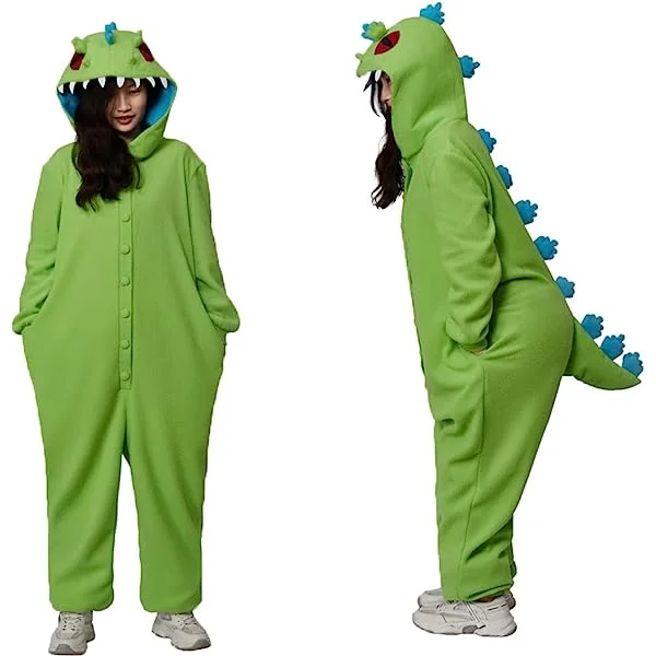 Anime Kigurumi Green Pyjama Cartoon Animal Pajamas Costume Bodysuit Halloween Jumpsuit Onesie Sleepwear