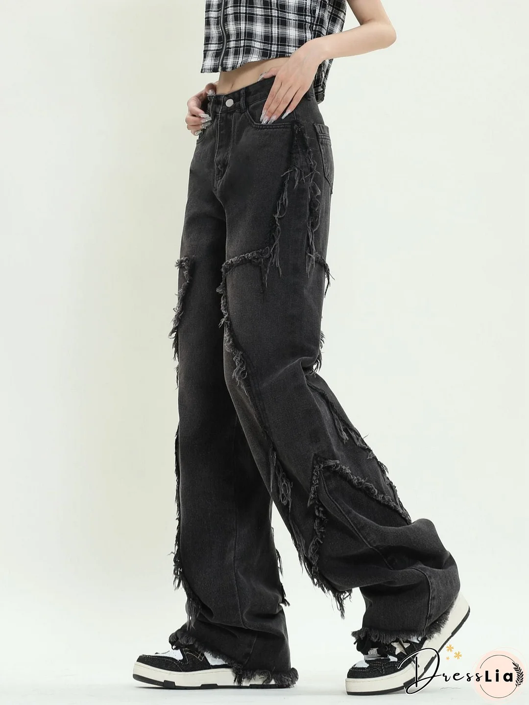 Tie-Dye Print Loose Slim Casual Trousers