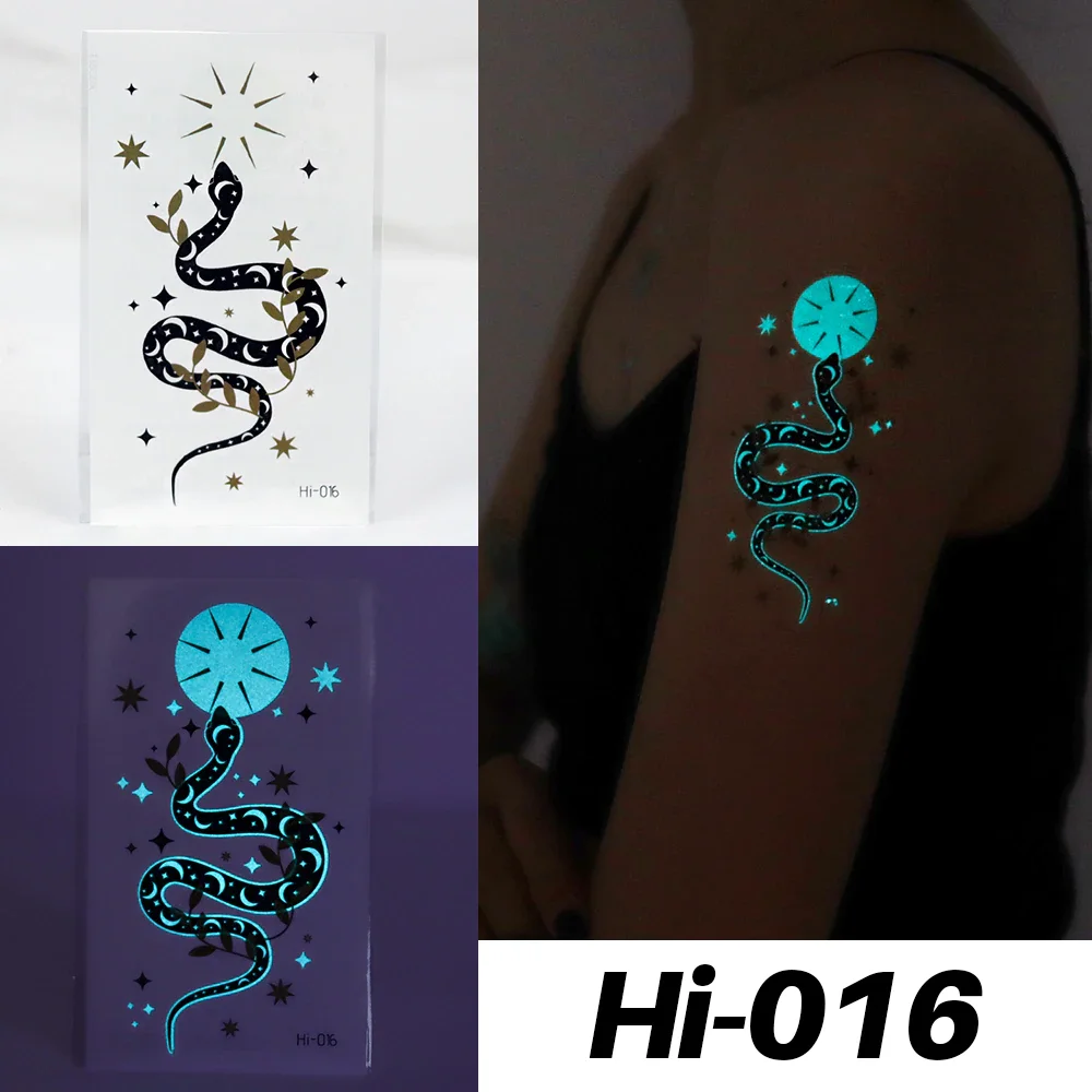 Sdrawing Luminous Tattoo Stickers Labyrinth Glowing Temporary Geometric Tattoo Waterproof Small Tatoo Body Art Fake Tattos Men Women