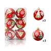 6 BOXES Christmas Tree Green Red Hanging Decoration 6cm Golden Paiting Balls 6PCS Home Party Festive Props
