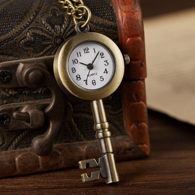 Vintage Style Guitar Bicycle Key Quartz Pocket Watch Women’s Watches