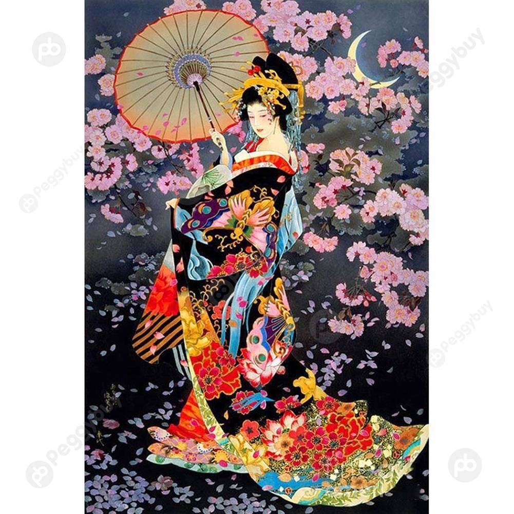 

30*40CM Round Drill Diamond Painting-Geisha, 501 Original