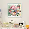 Jewel Butterfly And Peony-11CT Stamped Cross Stitch 45*45cm/17.72*17.72in