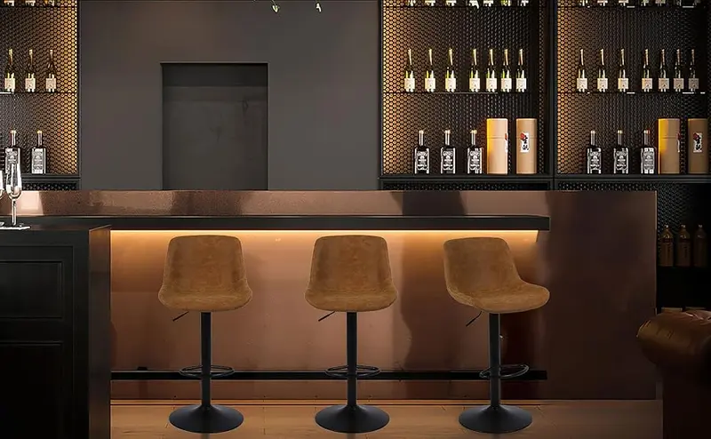 Product Introduction of Flysky Counter Height Swivel Barstools Dining Chairs Adjustable Modern Bar Chairs. Tall Armless PU Leather Kitchen Island Stool 2